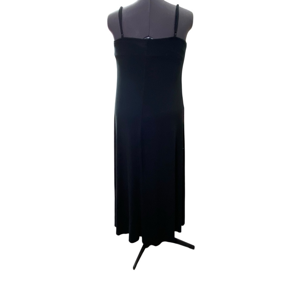 Nicole Miller Solid Black Women's size Large Stretchy Soft Sleeveless Maxi Dress - Picture 5 of 8